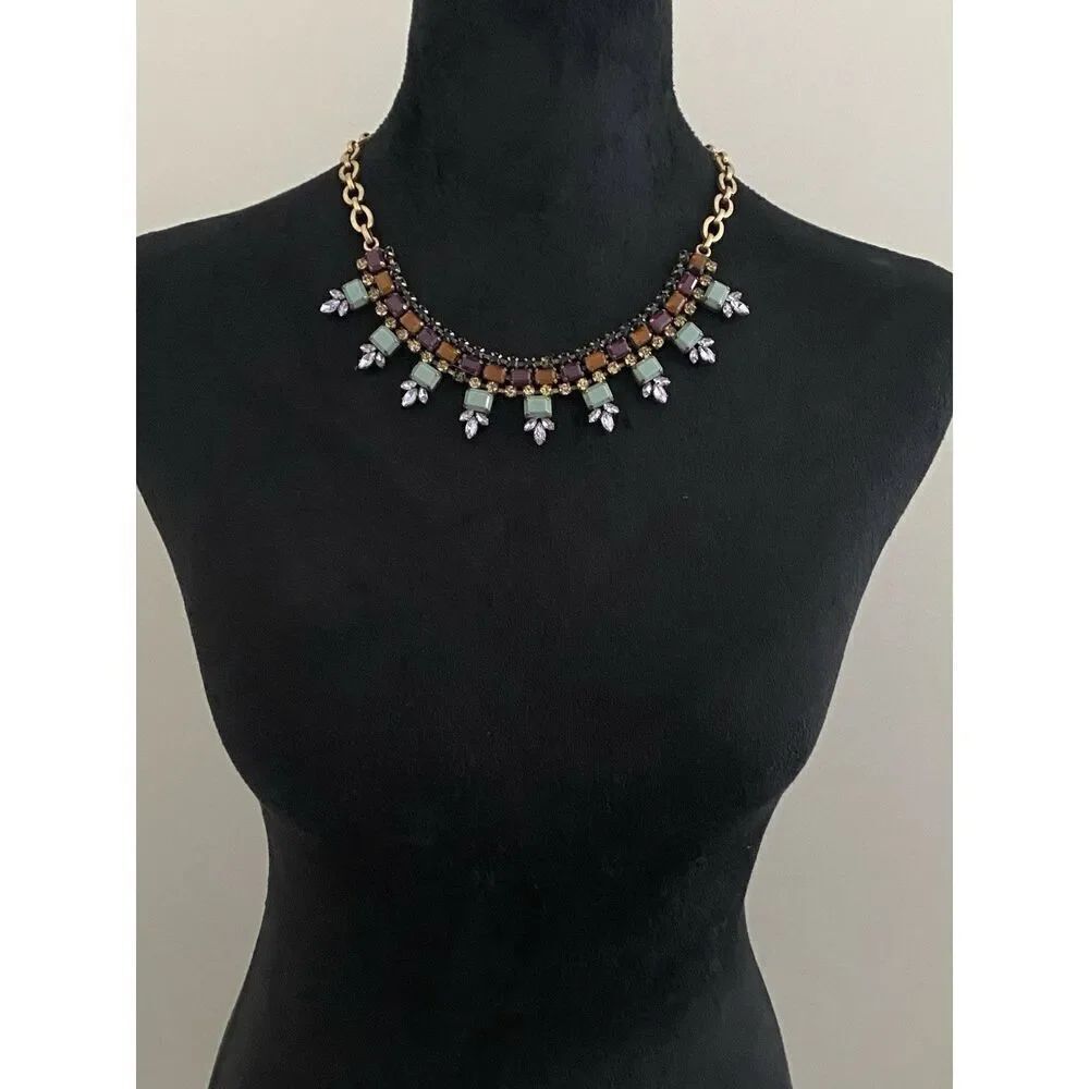J.CREW Multi-Faceted Crystal Statement Necklace
